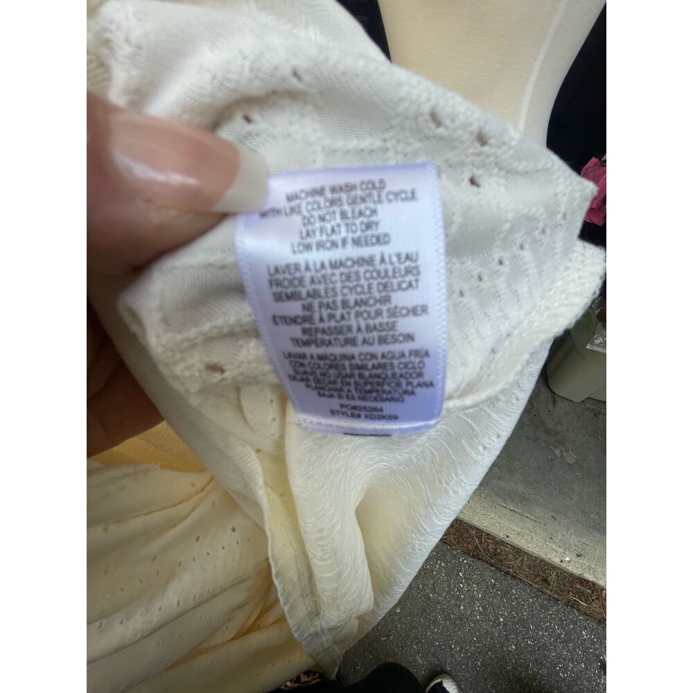 Bobeau Brynn Tiered Shirt Dress Women's Size 2X White Eyelet Short Sleeve New - Picture 14 of 14